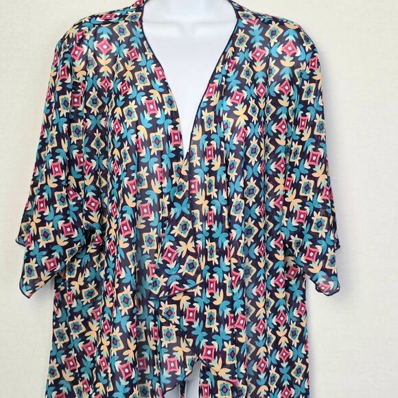 LuLaRoe Aztec Geometric Print Kimono M - Picture 3 of 9